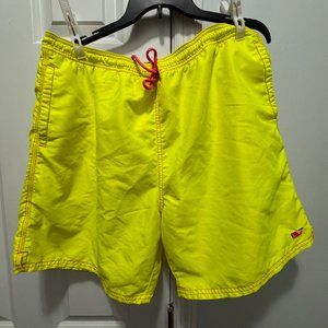 Vineyard  vines size large yellow/pink 7 inch inseam swim trunk